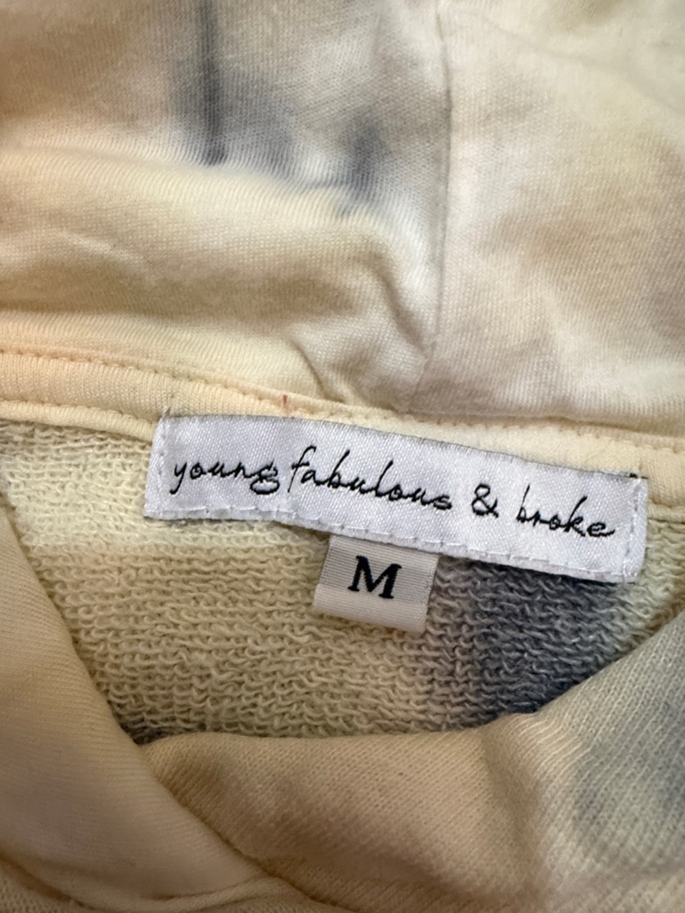 Young Fabulous & Broke hoodie Pastel Peach Tie-Dye Sleeveless - Picture 5 of 10